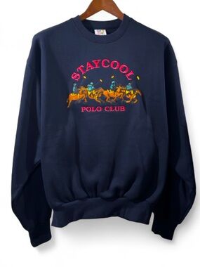 STAYCOOL Embroidered Polo Club Design Crew Sweatshirt Size Men’s Medium (NWT)